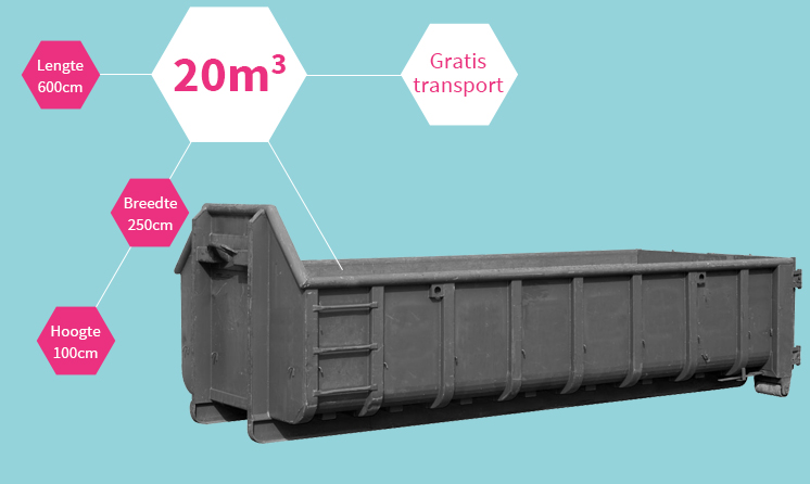 Afzetcontainer 20m3 afval container